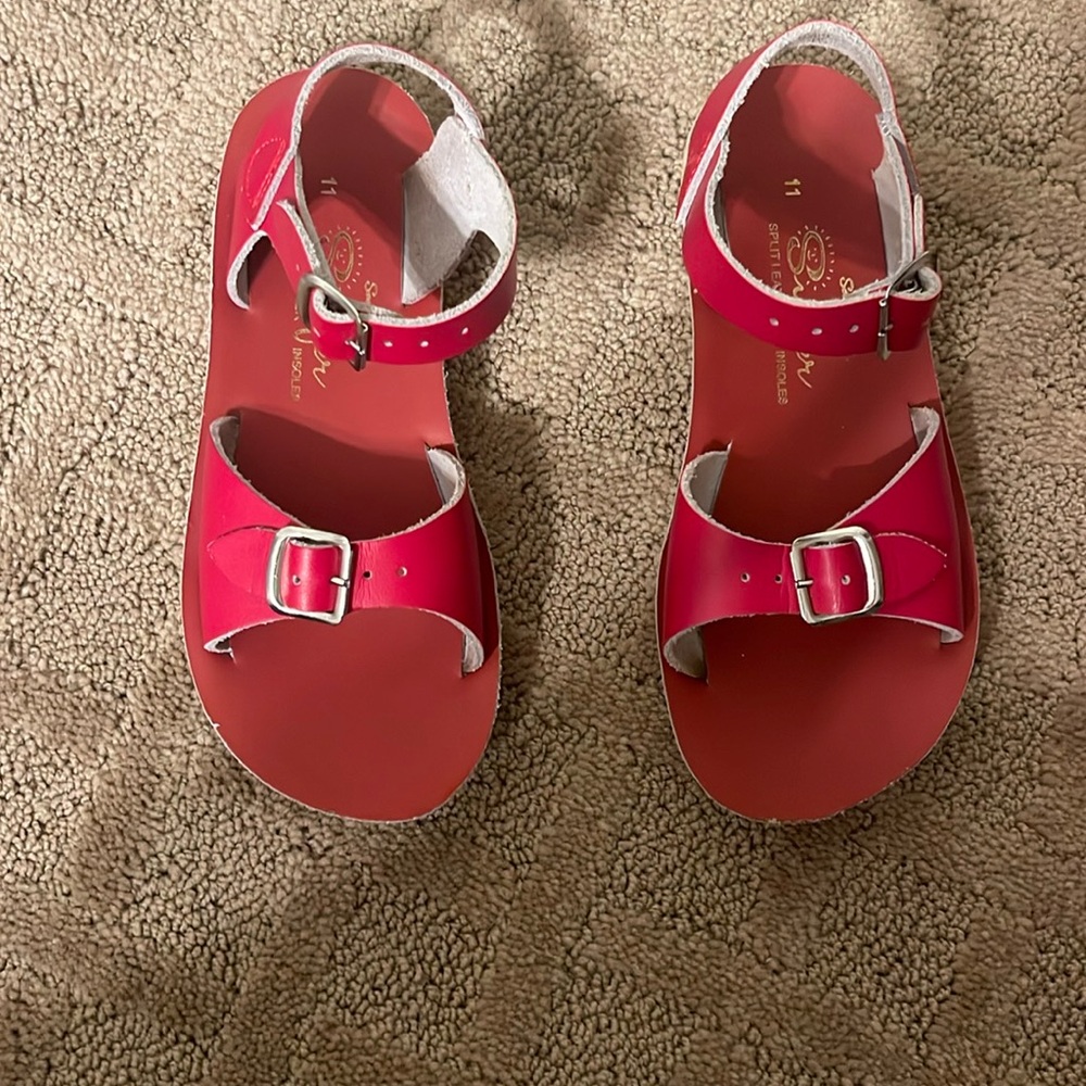 Little Girls Size 11 Red Sandals